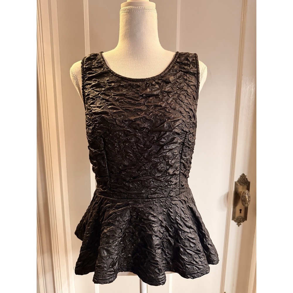 Sugarlips Black Peplum Top Size M Sleeveless
